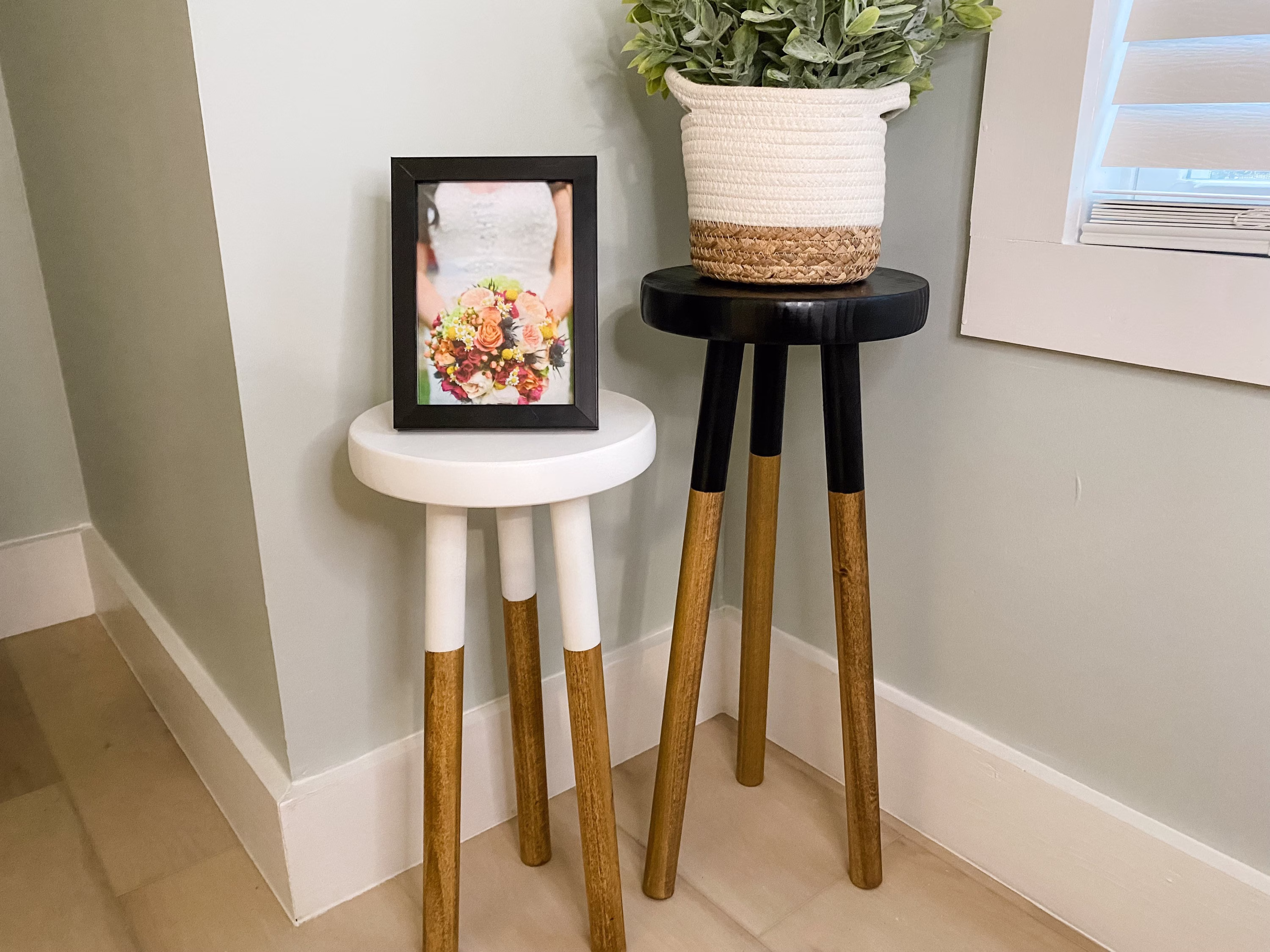 Wood Plant Stool, Accent Reverse Dipped Stool