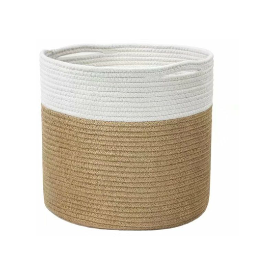 Betterlifegb - Large Sturdy Jute Rope Plant Basket Modern Woven Basket for 28CM Flower Pot Floor Indoor Planters, 25 x 25 cm, Storage Organizer