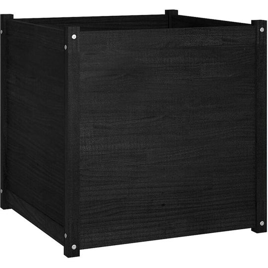 Vidaxl - Garden Planter Black 70x70x70 cm Solid Pinewood Black