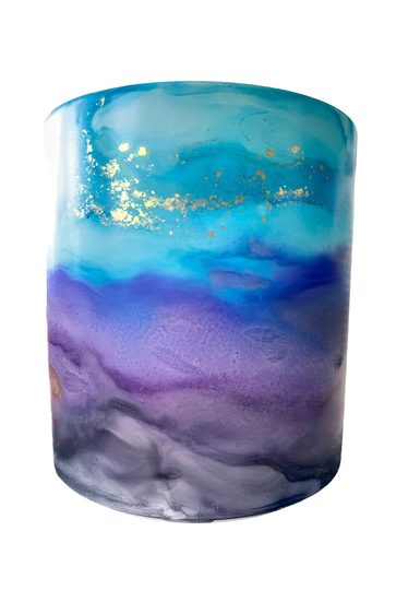 Planter Pot-Aqua, Purple, Gold, Black