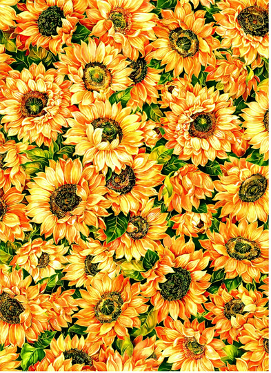 Change Of Seasons Sunflower Fabric By Oasis Fabrics