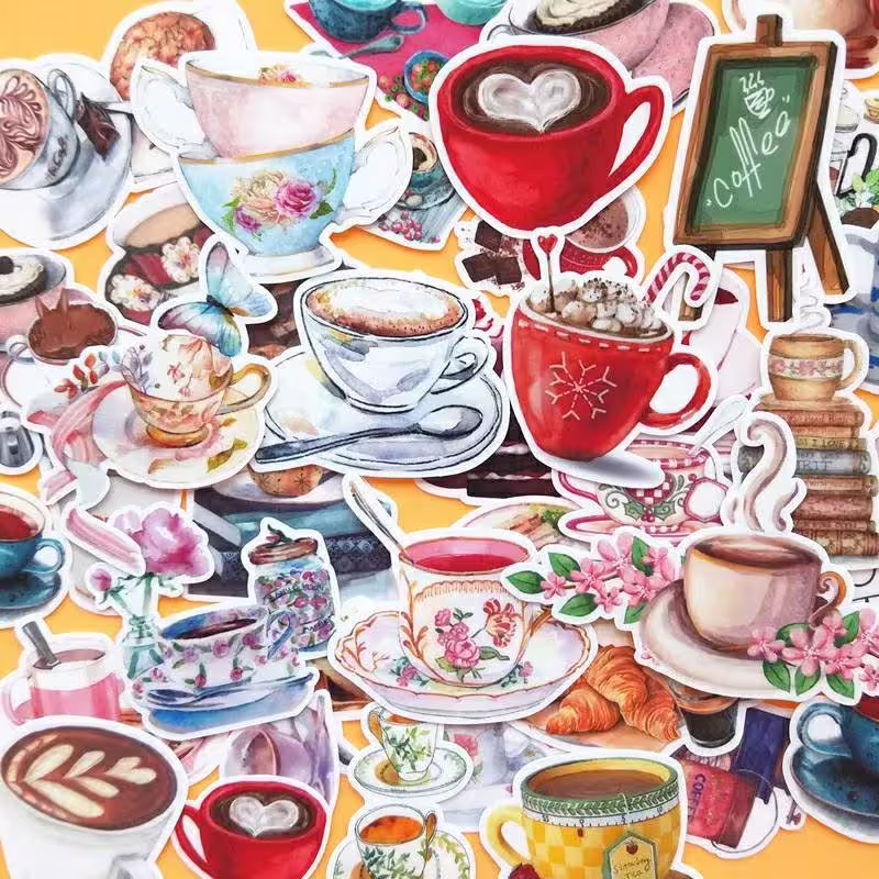 38Pcs Coffee Stickers Pack | Seasonal Autumn Drinks Scrapbooking Journaling Diary Journal