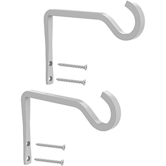 Echoo - 2Pcs Heavy Duty Metal Wall Hook Straight Plant Hanger Hanging Basket Bracket Set for Bird Feeders Planters Lanterns
