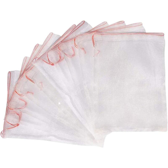 Litzee - 50 Pieces Fruit Protection Bags, Garden Plant Fruit Protection Bag, Nylon Plant Net Bags, to Protect Fruit, Prevent Insect Bites, Store