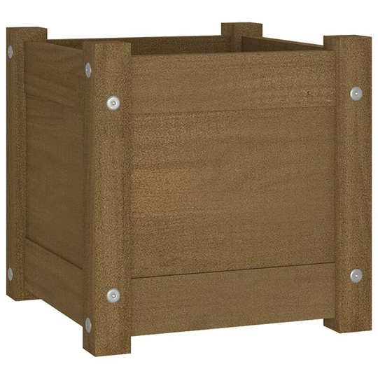 Garden Planter Honey Brown 31x31x31 cm Solid Pinewood Vidaxl Brown