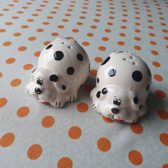 Vintage Retro Salt & Pepper Shakers - Dalmatian - Dog - Polka Dot