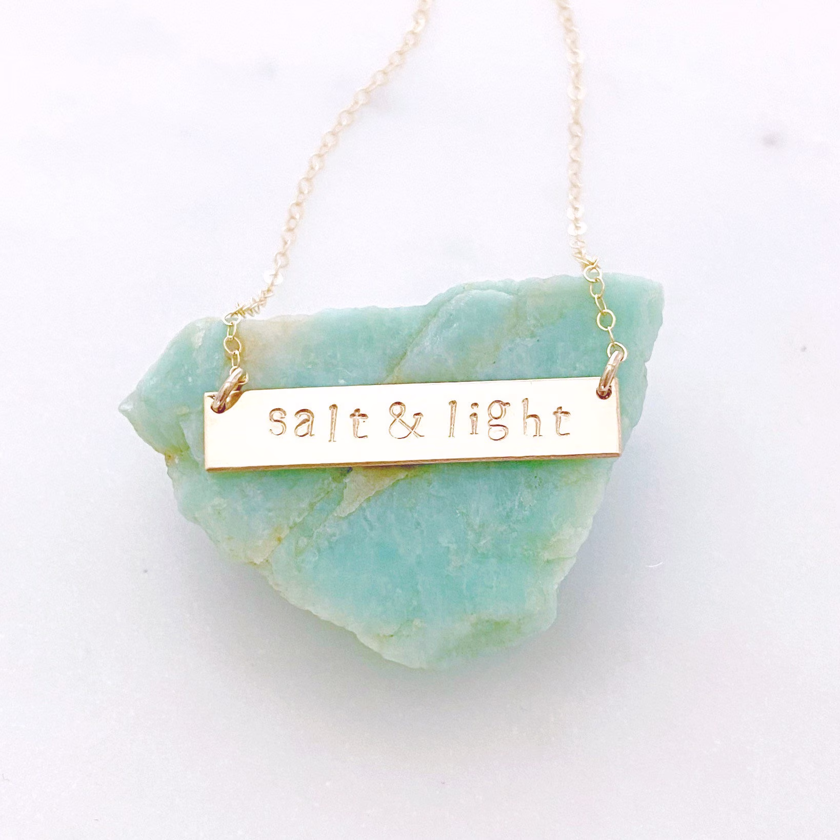 Salt & Light, Gold Filled Necklace, Christian Baptism Gift, Gifts, Matthew 5 13-16