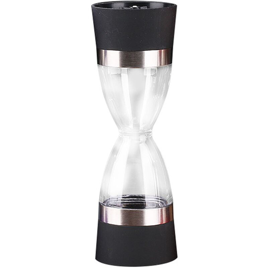 Fvbjd - Salt and Pepper Grinder,Manual Stainless Steel Salt Pepper Mill 2 in 1- Refillable Spices Grinder Shakers black