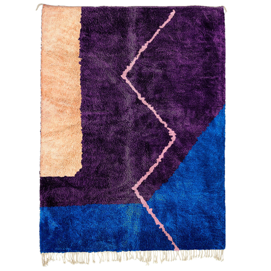 Purple Beni Ourain Rug - Modern Moroccan Rug Custom Pr-19_Or-26_Bl-03_Pn-92