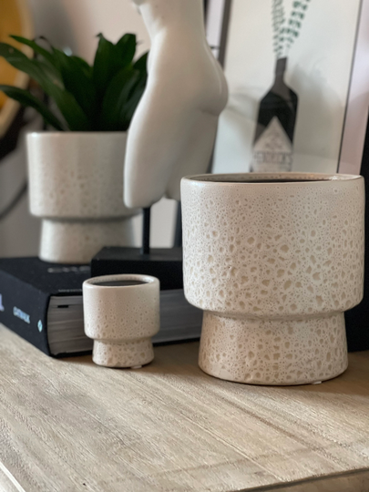 Cream Goblet Style Plant Pots in Various Sizes, White Pots, Planters, Indoor Planters