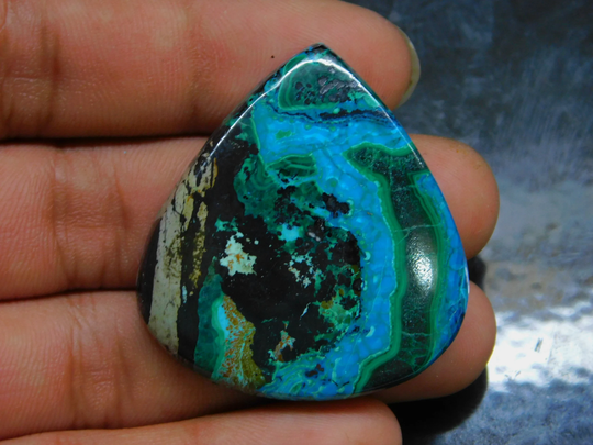 Chrysocolla Malachite Cabochon Gemstone 100 % Natural Loose Stone Wirewrapping Jewelry Making 101 Ct 40 X 37 Mm # 7839