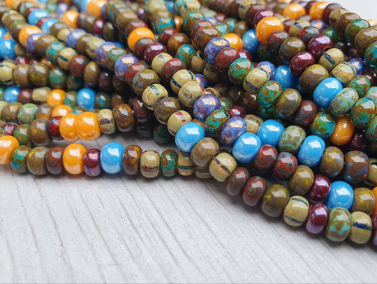 4/0 Apocalypso Picasso Seed Beads | 5mm Full Strand