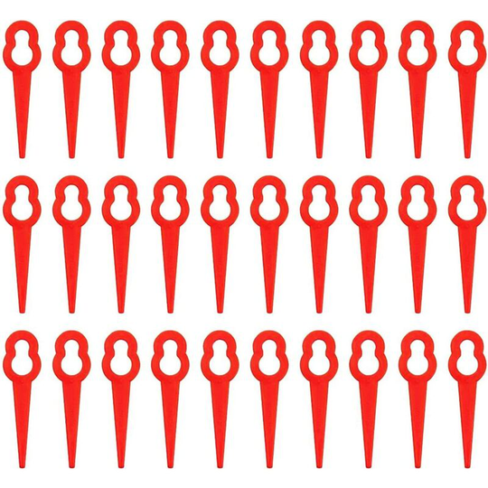 100 Pieces Plastic Cutter Blades, 76mm Grass Cutter Lawnmower Blades for Trim Lawn Garden Plant (Red)