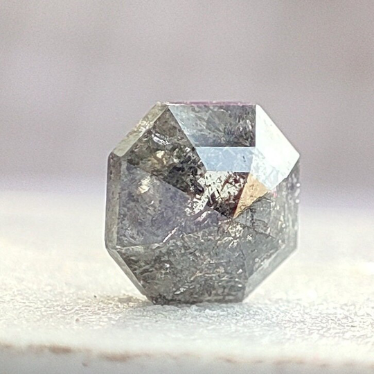 4.5 Mm Salt Pepper Diamond Rose Cut Octagon, Beads Loose Diamond Octagon For Jewelry Ind6772 Dc