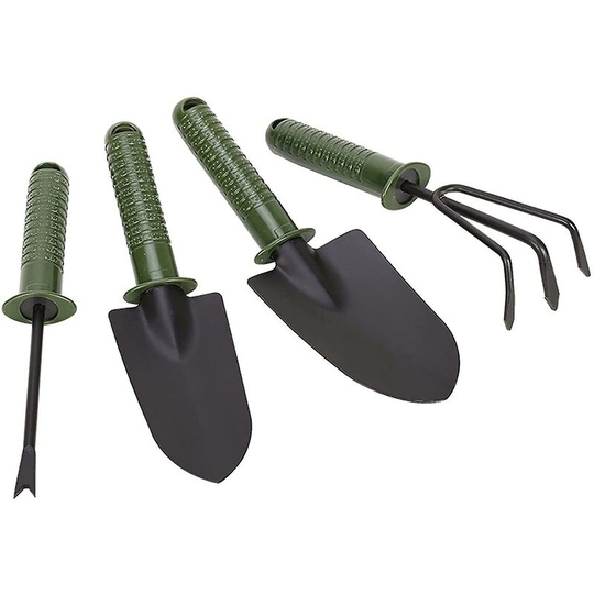 4 Pieces Gardening Tools Set Aluminum Alloy Gardening Kits Gardening Spade Small Rake and Shovel Set for Potted Plants for Garden Plants Indoor