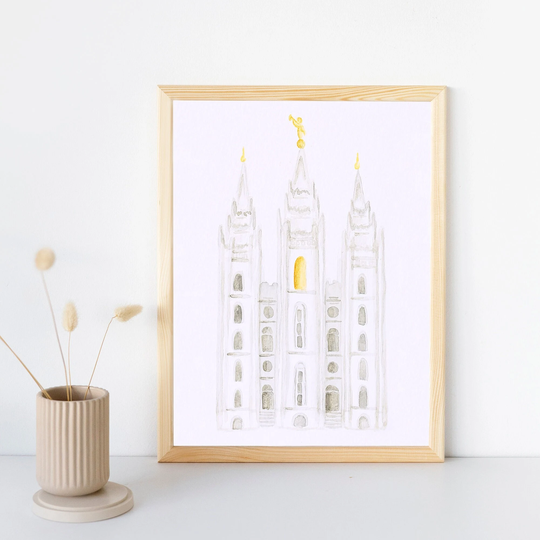 Salt Lake City, Utah Lds Temple Watercolor Print, Temple Art, Painting, Temple, Missionary, Baptism, Wedding Gift