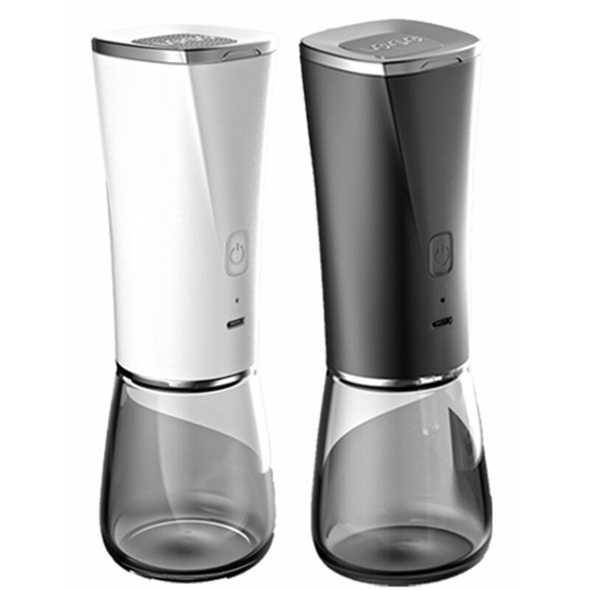 Fvbjd - Electric Salt and Pepper Grinder Set - Pack of 2-Automatic Rechargeable Mills-Adjustable Ceramic Grind Upgrade Charging White + Black [2