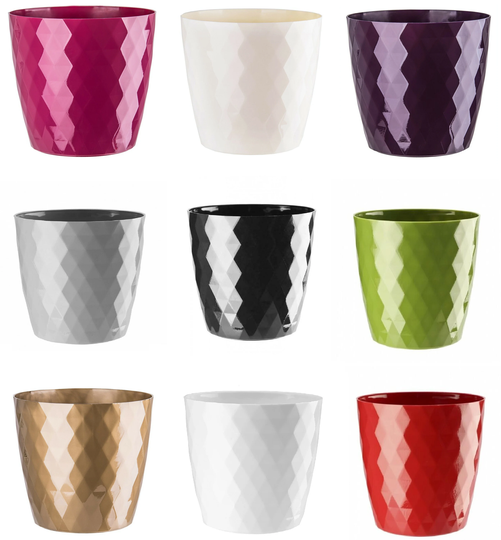 Plant Pot Flowerpot Round Plastic Crystal Modern Decorative Small Medium Large