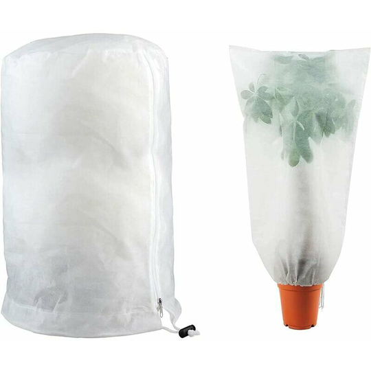 Bearsu - Plant Cover, Winterizing Covers Garden Plant Fruit Protection Bag - Protect Your Plants from the Cold Adjustable with Drawstring Zipper, 1.2