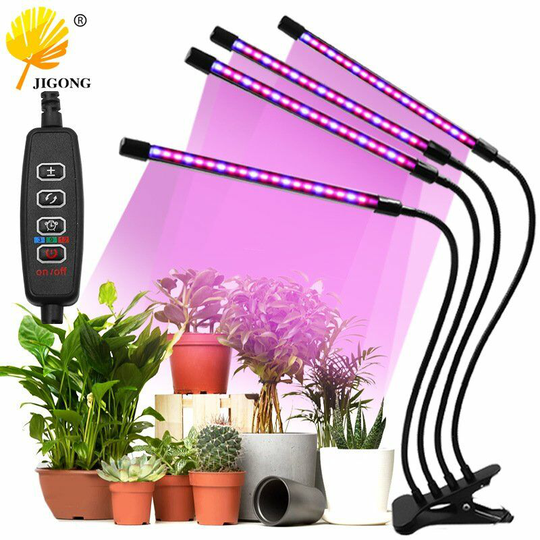 Thsinde - 3 Head Grow Light Adjustable Arm Bulb Plant Grow Lamps with Auto on/off 3/9/12H Intelligent Timing 10 Levels Brightness for Indoor