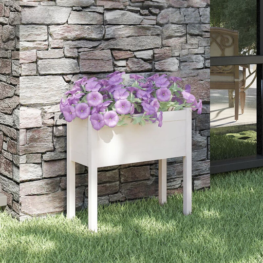 Asupermall - Garden Planter White 70x31x70 cm Solid Pinewood