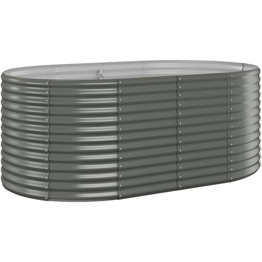 Garden Planter Powder-coated Steel 175x100x68 cm Grey Vidaxl Grey