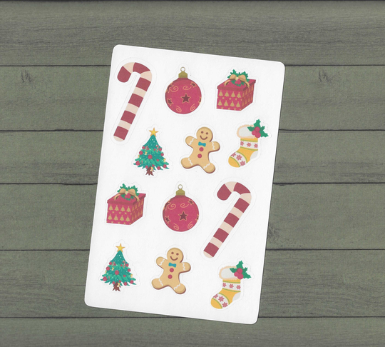 Christmas Stickers, Kiss Cut Calendar Seasonal Stickers